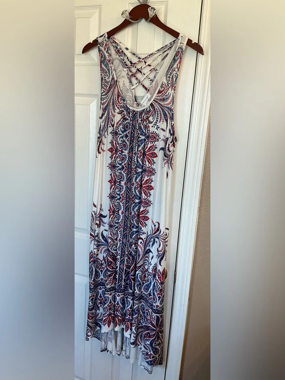 Christopher & Banks Women’s Paisley Maxi V-Neck Multicolored Lined Dress Size XL